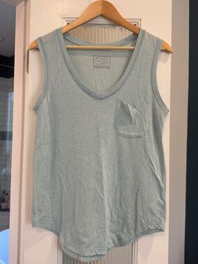 Anthropologie Pale Blue Slub V-neck Tank Size XS